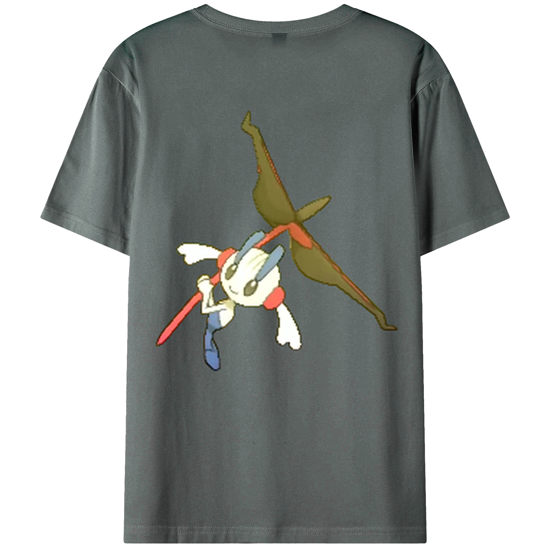 （画像用） ポケットモンスター Pokémon 綿100％ メンズ半袖Tシャツ（バックプリント） 通気性